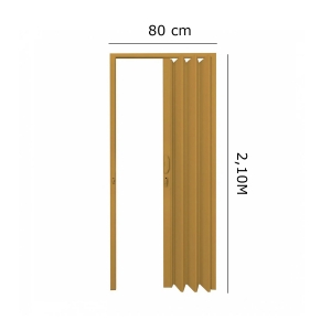 Porta Sanfonada BelPlast de PVC com 80cm x 2,10M Cerejeira