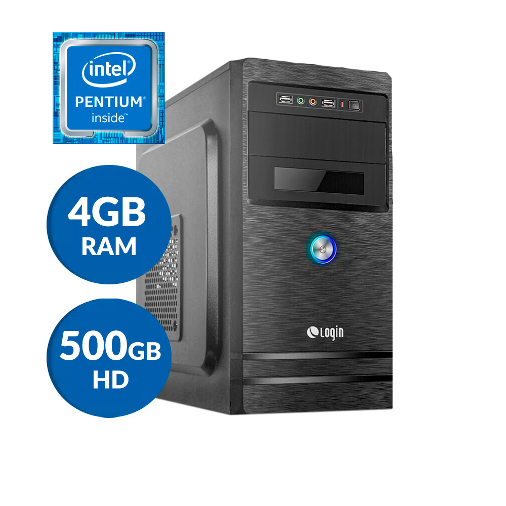 Computador Desktop Login Intel Pentium 4GB RAM 500GB Linux