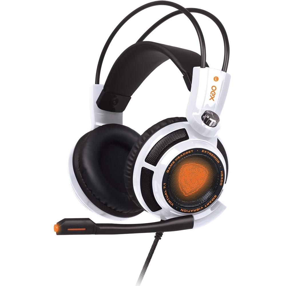 Headset Gamer Oex Game Extremor 7.1 Vibration HS-400 Branco