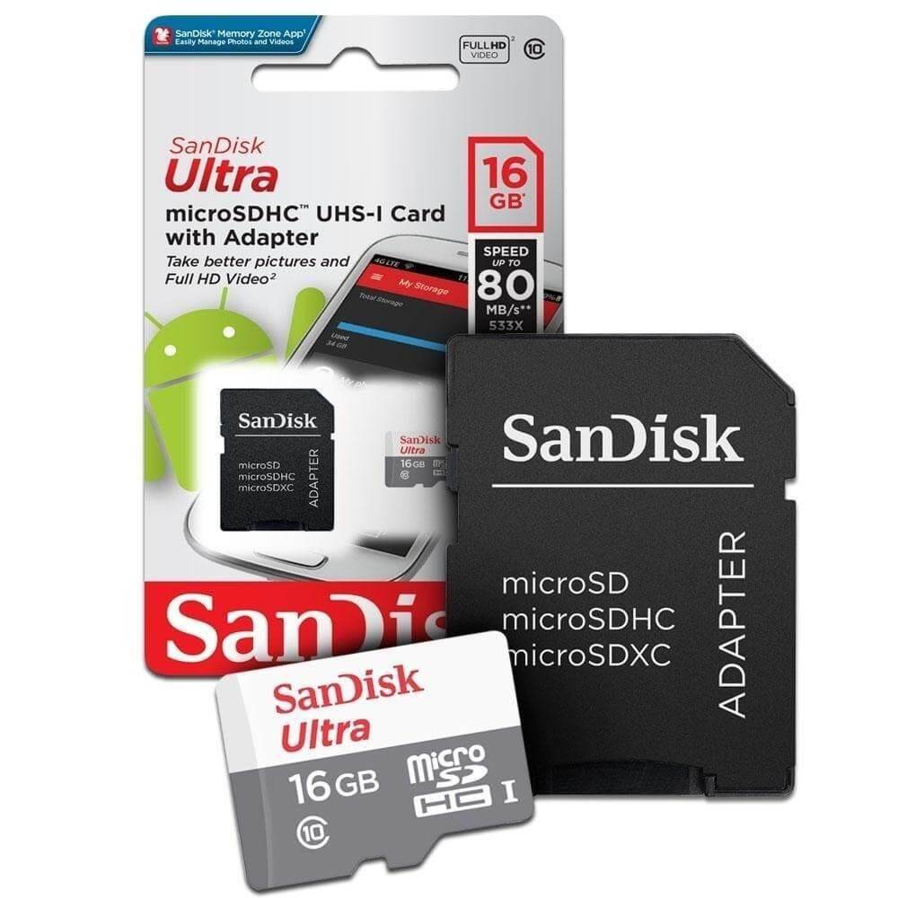 Micro Sd 16gb Ultra C10 / Sdsquns Sandisk