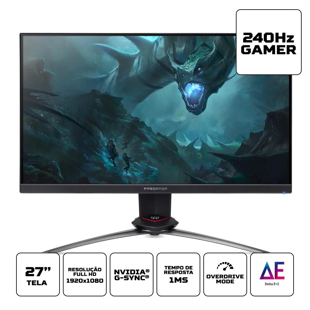 Monitor Gamer Acer Predator 27 Full HD IPS 240Hz XB273GX