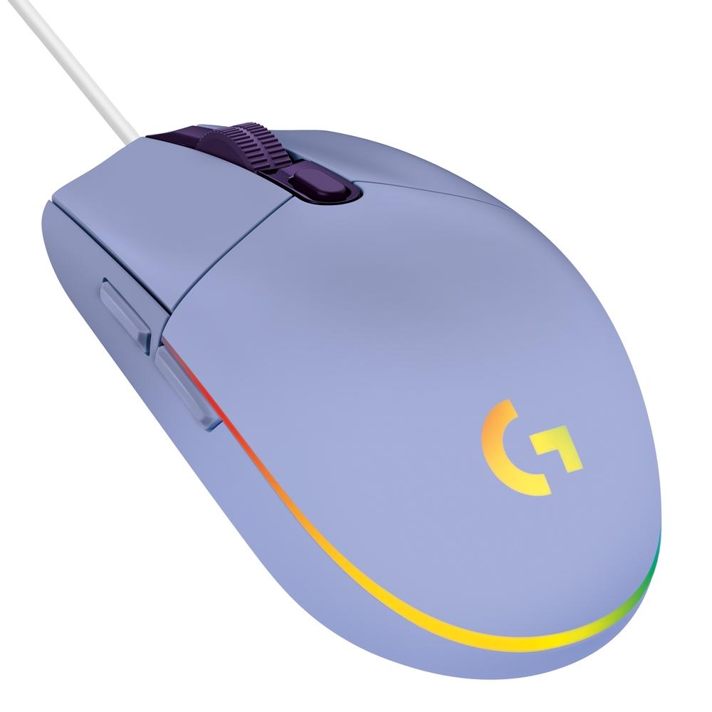 Mouse Gamer Logitech G203, LIGHTSYNC RGB, 6 Botões Programáveis, Até 8.000 DPI, Lilás 910-005852