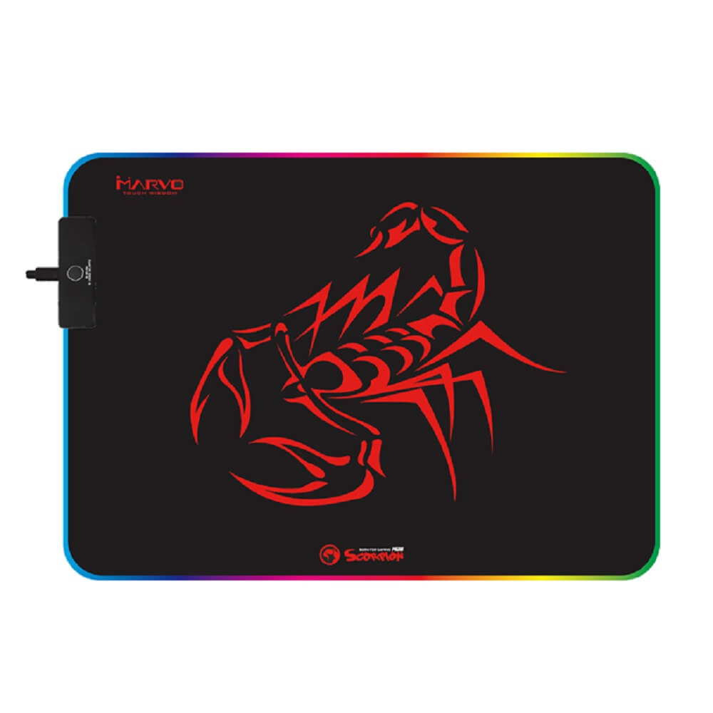 Mouse Pad Gamer Marvo RGB 35x25x3cm MG08 Preto/Vermelho