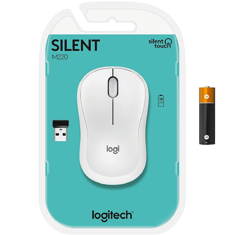 Mouse Sem Fio Logitech M220 USB Silent Branco 910-006125