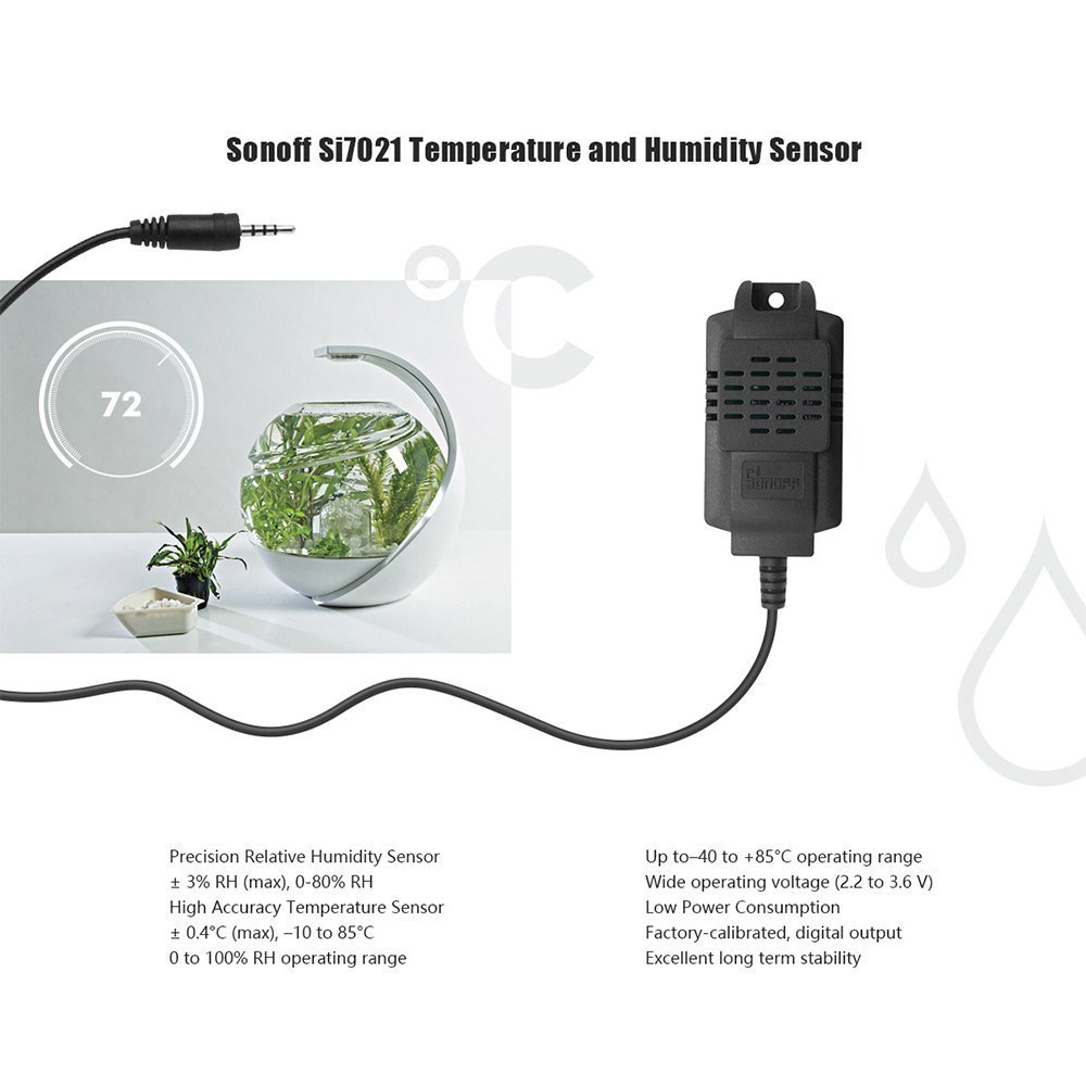 Sensor Temperatura e Umidade Sonoff Si7021 P/TH16-TH10 Preto