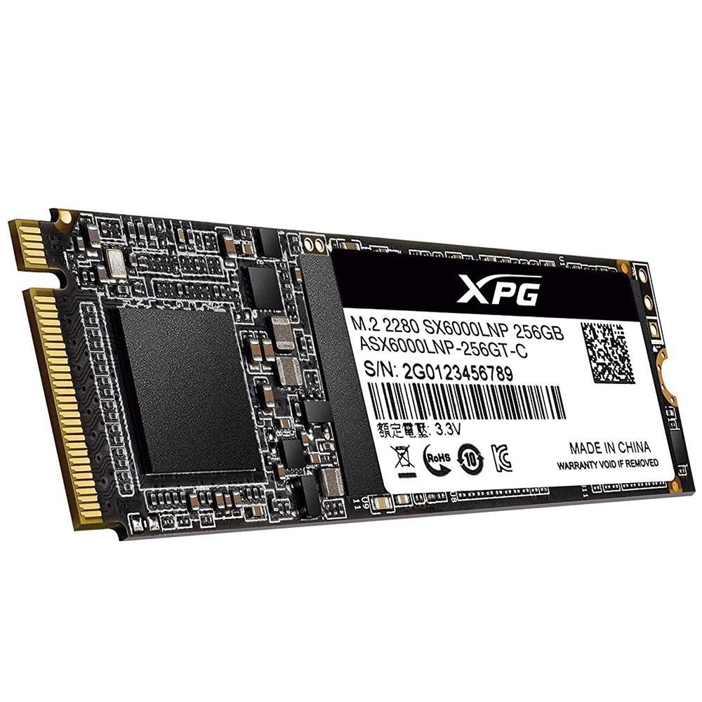 SSD Adata XPG SX6000 Lite 256GB M.2 NVMe Leitura 1800MB/s Gravação 900MB/s ASX6000LNP-256GT-C