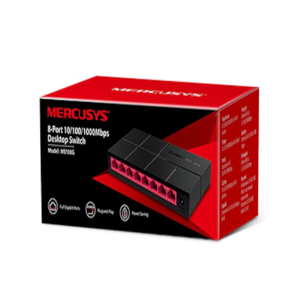 Switch Mercusys Gigabit 10/100/1000Mbps 8 Portas MS108G