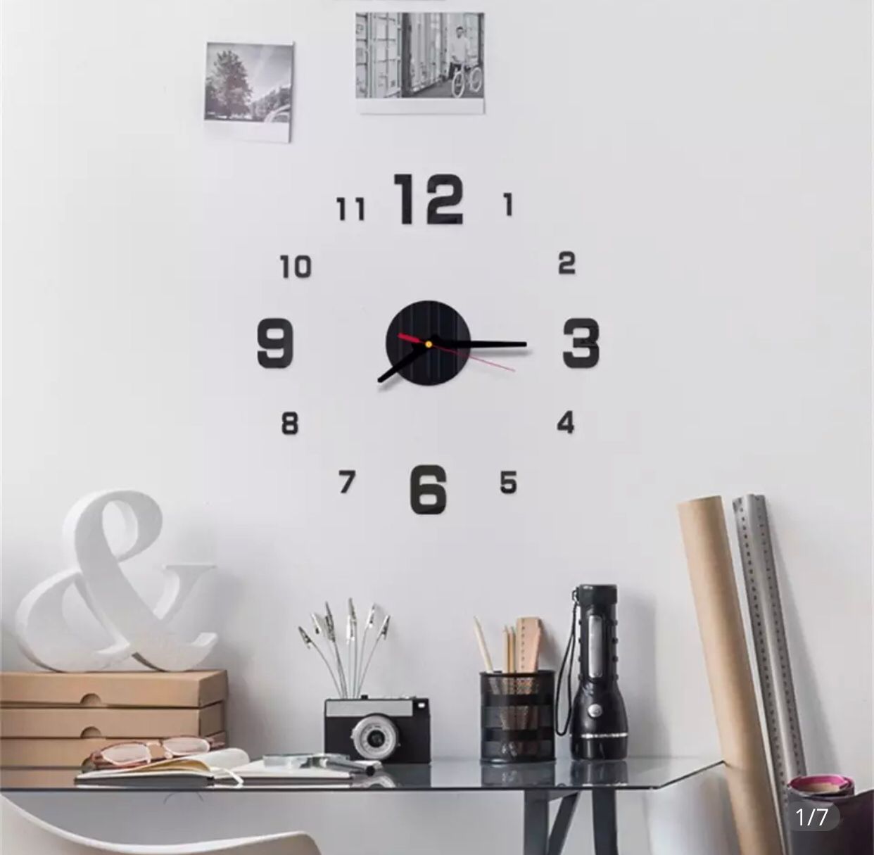 Relógio de Parede 3d Diy Números Acrílico Adesivo Sala Cozinha