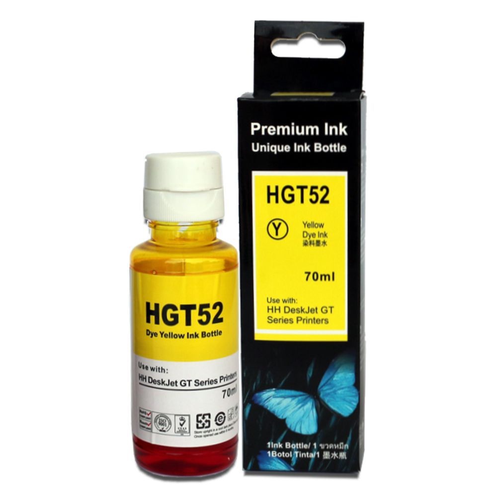 Tinta HP GT52 Amarela Corante | Compatível | 70 ML