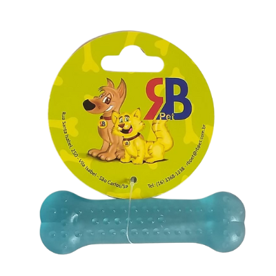 Osso Massageador Cristal Pequeno - Azul Para Cães - RB Pet