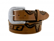 Cinto Country Couro Masculino Caramelo PBR Longhorn CT0198