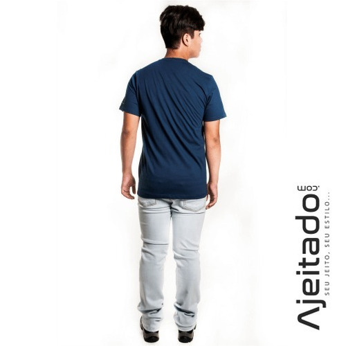 Camiseta Masculina Básica Azul Marinho Ox Horns - Ref8007