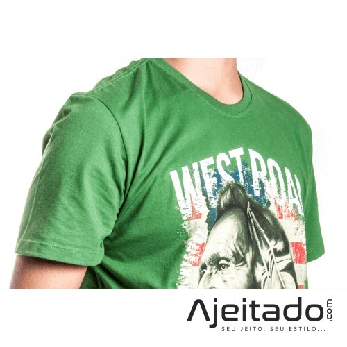 Camiseta Masculina Verde Manga Curta  West Road Ox Horns - Ref1026