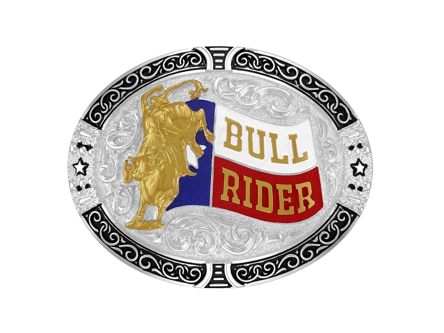 Fivela Country Touro Bull Rider Bandeira Tam. G - 12769F