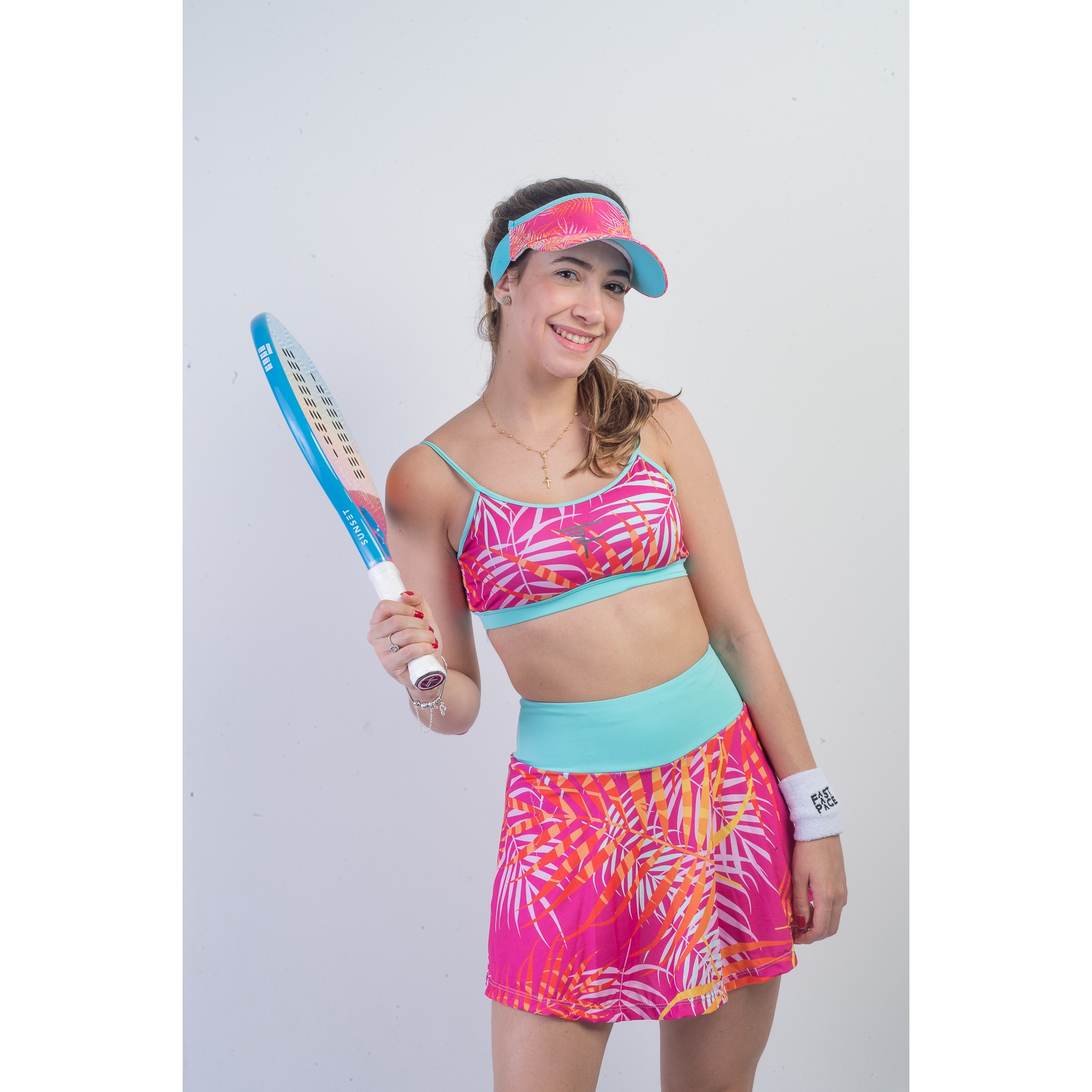 Saia Beach Tennis Folhagem Tiffany