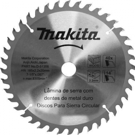 Disco de Serra Circular para Madeira Makita  - D-51356