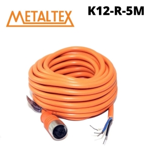 CABO C/ CONECTOR M12 RETO - 4 PINOS- 5 METROS ( METALTEX ) K12-R-5M