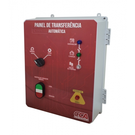 Painel Completo para Transferência Automática Rede/Gerador 63A Bipolar 220V com Controlador em Caixa Plástica