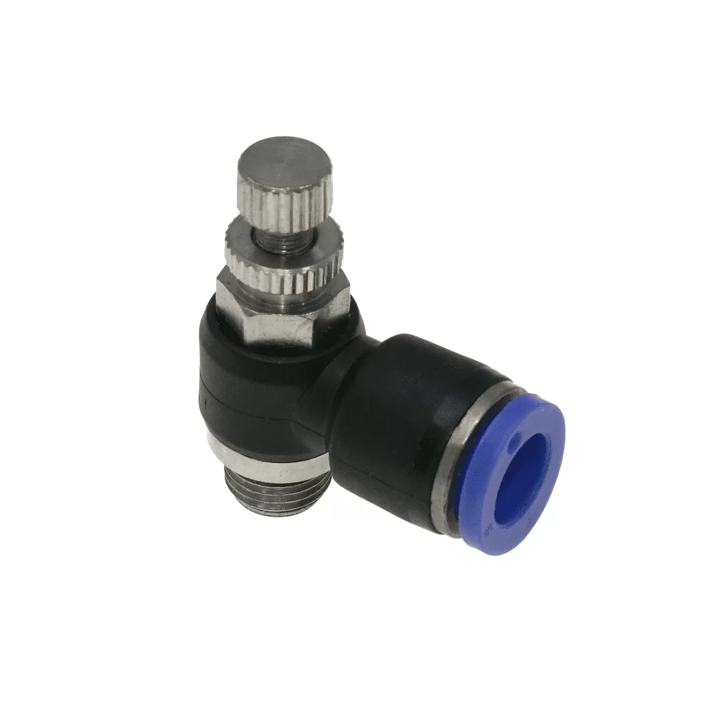 Conexão Pneumática Válvula Reguladora de Fluxo R1/4" x 8 mm  - Canal da Indústria | Componentes Industriais
