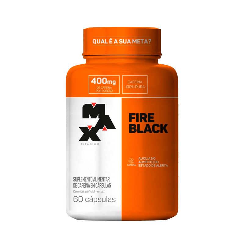 Fire Black 60 Caps - Max TitaniumCafeína 100% pura