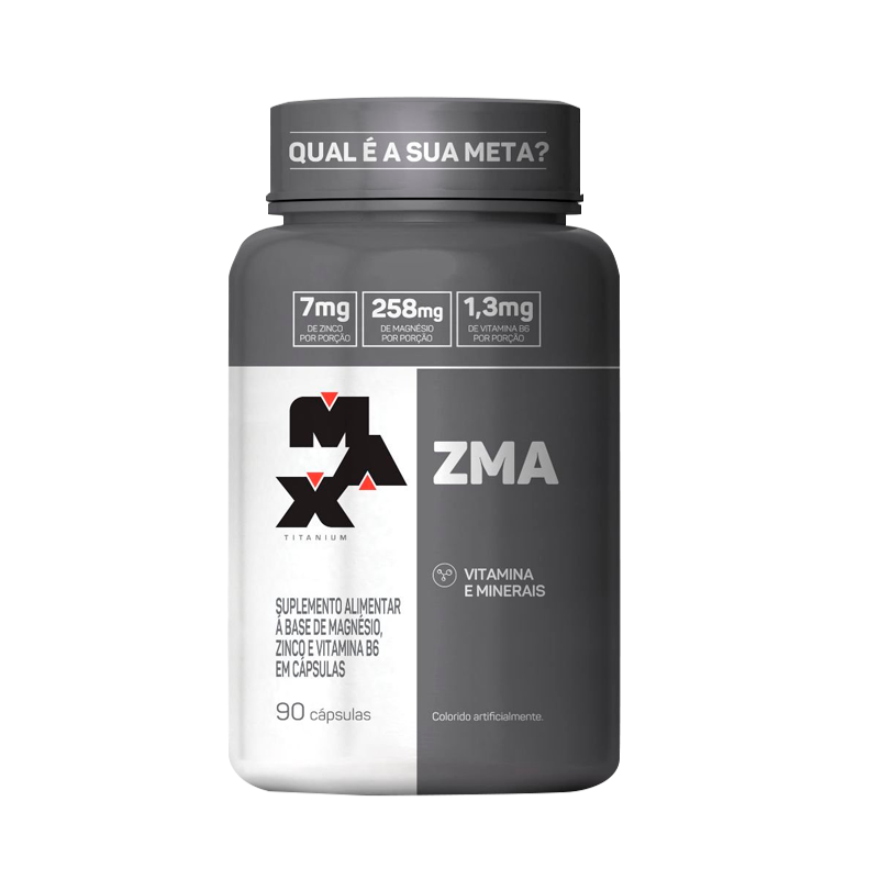 ZMA 90 Caps - Max Titanium7,0mg Zinco por porção