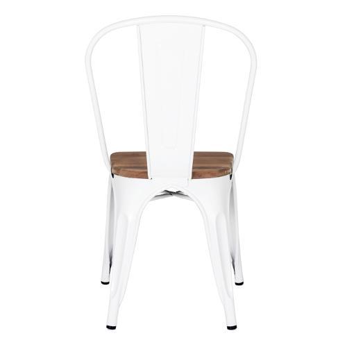 Kit 6 Cadeiras Design Tolix Metal Assento em Madeira Pelegrin PEL-1520  