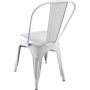 KIT 6 Cadeiras Design Tolix Metal Pelegrin PEL-1518 Cor Branca