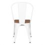 Kit 4 Cadeiras Design Tolix Metal Assento em Madeira Pelegrin PEL-1520