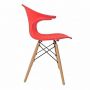 Cadeira Charles Eames New Wood Design Pelegrin PW-079 Vermelha