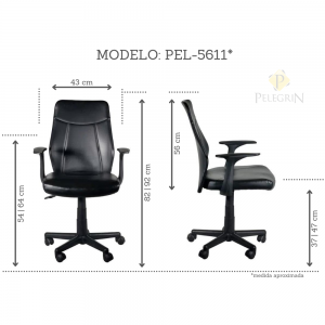 Cadeira de Escritório Diretor em Couro PU Pelegrin PEL-5611
