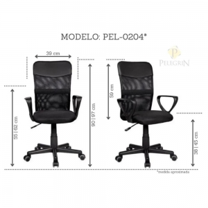 Cadeira Diretor Pelegrin PEL-0204 em Tela Mesh Preta