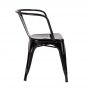 Cadeira Fixa Design Tolix com Braços Metal Pelegrin PEL-1708 Preta
