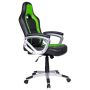 Cadeira Gamer em Couro PU Pelegrin PEL-3007 Preta e Verde
