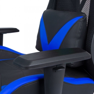 Cadeira Gamer Pelegrin em Couro PU Reclinável PEL-3014 Preta e Azul