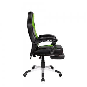 Cadeira Gamer Pelegrin PEL-3006 Couro PU Preto e Verde