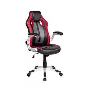 Cadeira Gamer Pelegrin PEL-3009 Couro PU Preta, Vermelha e Cinza