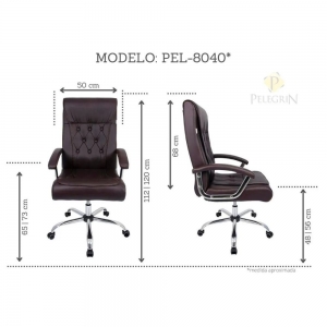 Cadeira Presidente em Couro PU Pelegrin PEL-8040