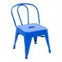 Conjunto Pelegrin Kids Design Tolix Mesa com 4 Cadeiras Infantil 70x70 Metal Azul