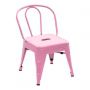 Conjunto Pelegrin Kids Design Tolix Mesa com 4 Cadeiras Infantil 70x70 Metal Rosa
