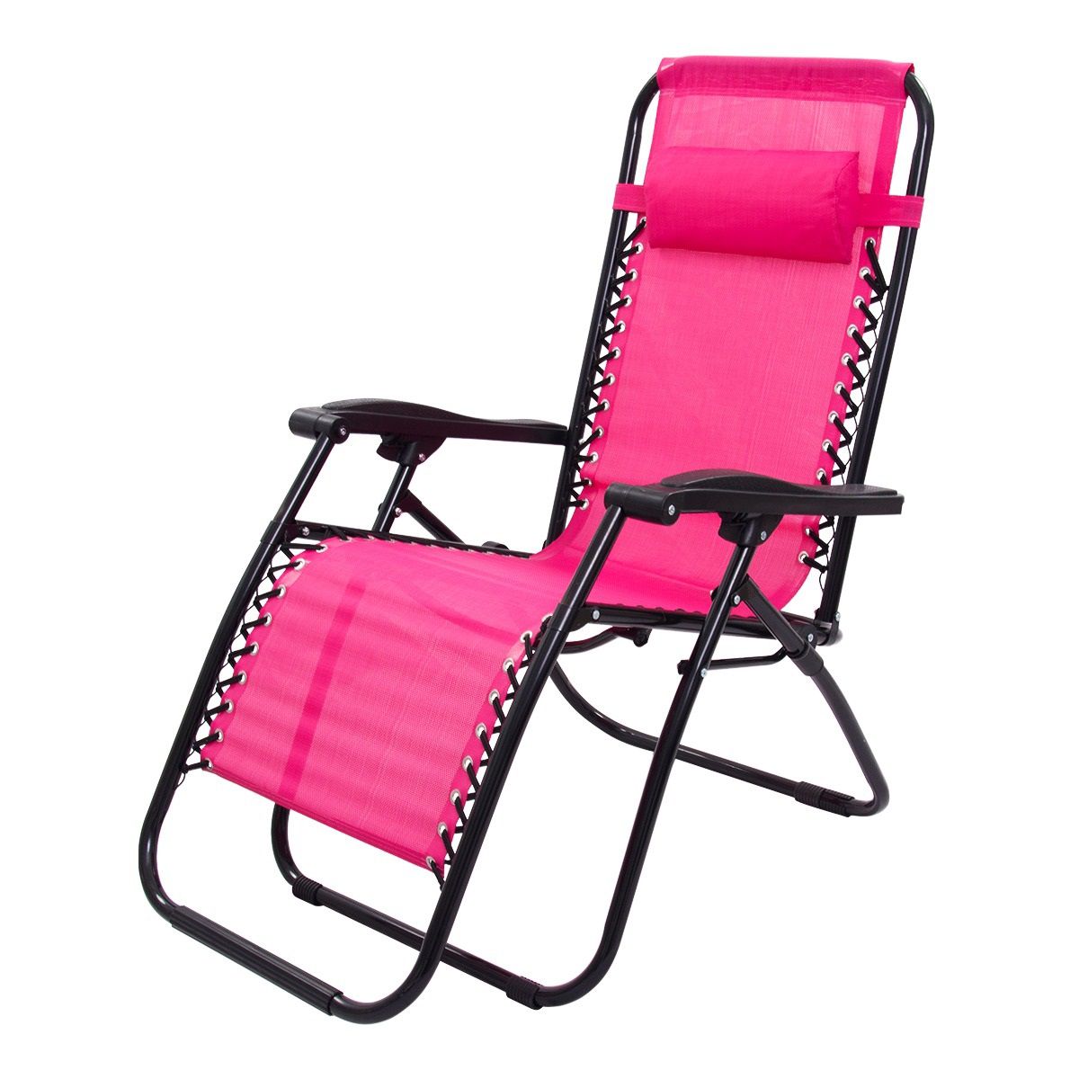 Cadeira Espreguiçadeira Pelegrin PEL-001Z Gravidade Zero em Tela Mesh Rosa