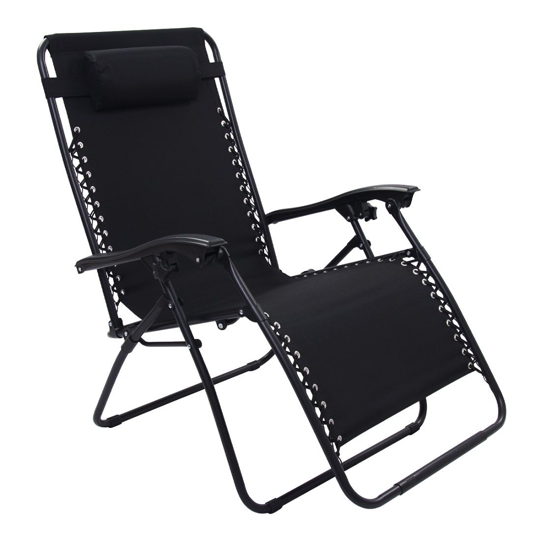 Cadeira Espreguiçadeira Pelegrin PEL-004Z Gravidade Zero em Tecido e Metal Preta