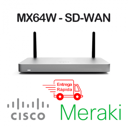 Cisco Meraki MX64 SD-WAN<p>+Segurança de Rede p até 50 usuários banda máx VPN 100M + LIC 3 anos</p><p>Preços apenas para Referencia, Consulte nossos Especialistas</p>