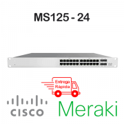 Cisco Meraki MS125-24<p>Switch 24 Portas Gigabit + 4 portas 10G SFP+ uplink, Layer 2, Gerenciado na Nuvem, Empilhamento virtual</p><p>Preço apenas referencia</p>