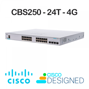 Cisco Business CBS250-24T-4G<p>Smart Switch, 24 portas Gigabit + 4 portas 1G SFP uplink, Layer 2, Gerenciado</p> - Foto 1