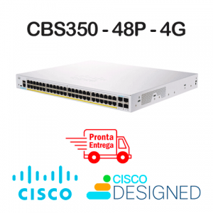 Cisco Business CBS350-48P-4G<p>Smart Switch, 48 portas PoE Gigabit + 4 portas 1G SFP uplink, Layer 3.</p> - Foto 1
