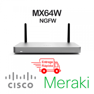 Cisco Meraki MX64W NGFW<p>Firewall c Banda Máx 250M + 5 Portas WAN/LAN GE + Wi-Fi5 + LIC 3 Anos</p><p>* Preço apenas referência</p> - Foto 1