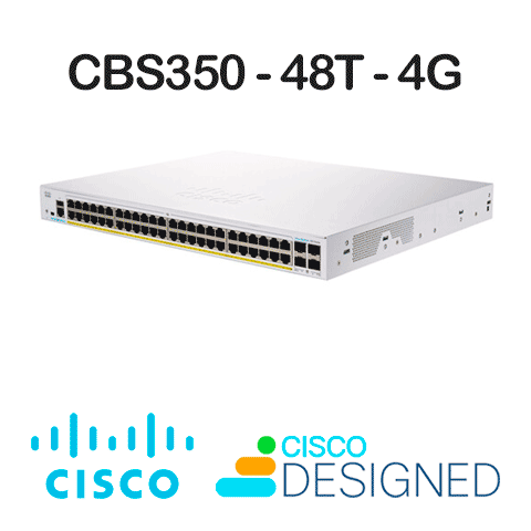 Cisco Business CBS350-48T-4G<p>Smart Switch, 48 portas Gigabit + 4 portas 1G SFP uplink, Layer 3, Gerenciado</p> - Foto 1