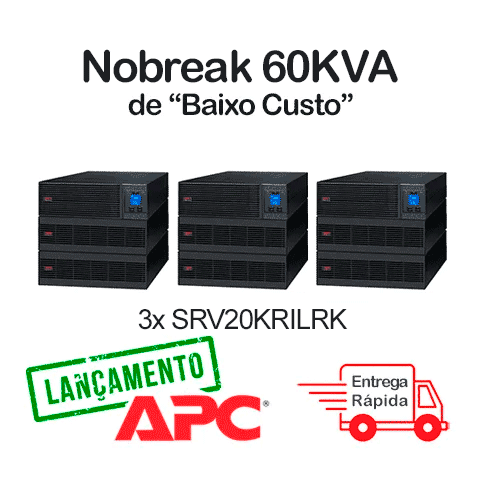 Nobreak APC  SRV 60KVA<p> 3x Módulos de Potencia Easy UPS On-Line SRV20KRILRK 230V com bateria de autonomia estendida, kit de trilho</p> - Foto 0
