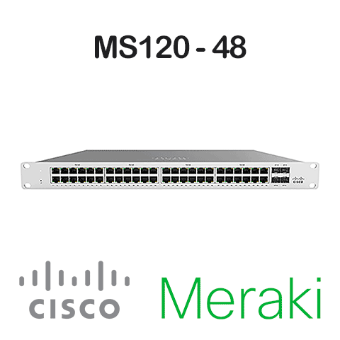 Cisco Meraki MS120-48<p>Switch 48 Portas Gigabit + 4 portas 1G SFP uplink, Layer 2, Gerenciado na nuvem, Empilhamento virtual</p> - Foto 0