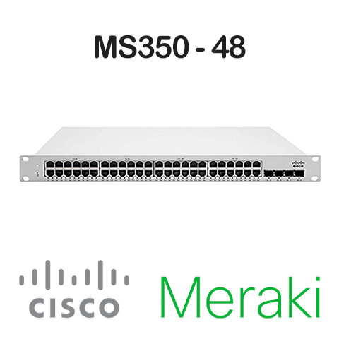 Cisco Meraki MS350-48<p>Switch 48 Portas Gigabit + 4 portas 10G SFP+ uplink, Layer 3, Gerenciado na nuvem, Empilha até 8 switches</p><p>Preços apenas para Referencia, Consulte nossos Especialistas</p> - Foto 0